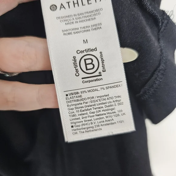 Athleta Black Santorini Thera Fit and Flare Athleisure Dress Medium - Picture 4 of 6